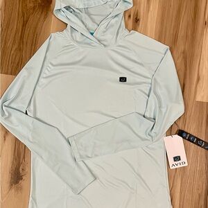 Avid Light Blue Long Sleeve Men's Tee with hood